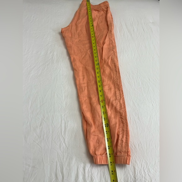 Athleta Womens Cabo Linen Joggers Peach Orange Drawstring Waist Size 10 Tall - Picture 12 of 15
